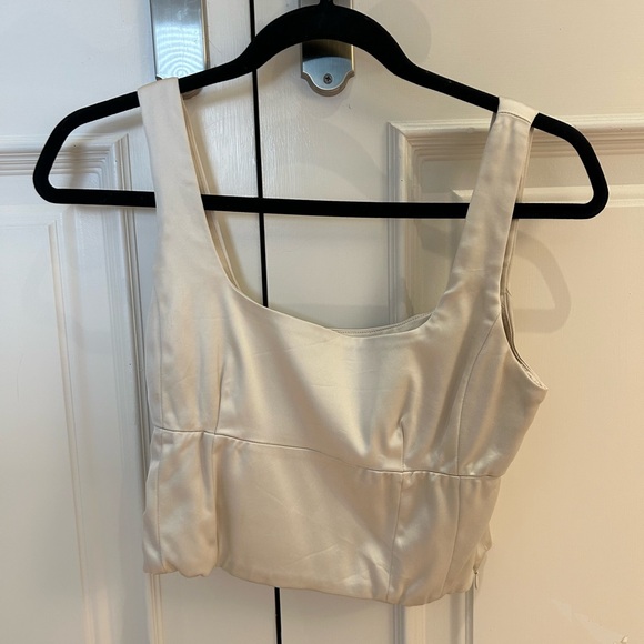 WHITE Aritzia Wilfred satin bustier - Picture 4 of 7
